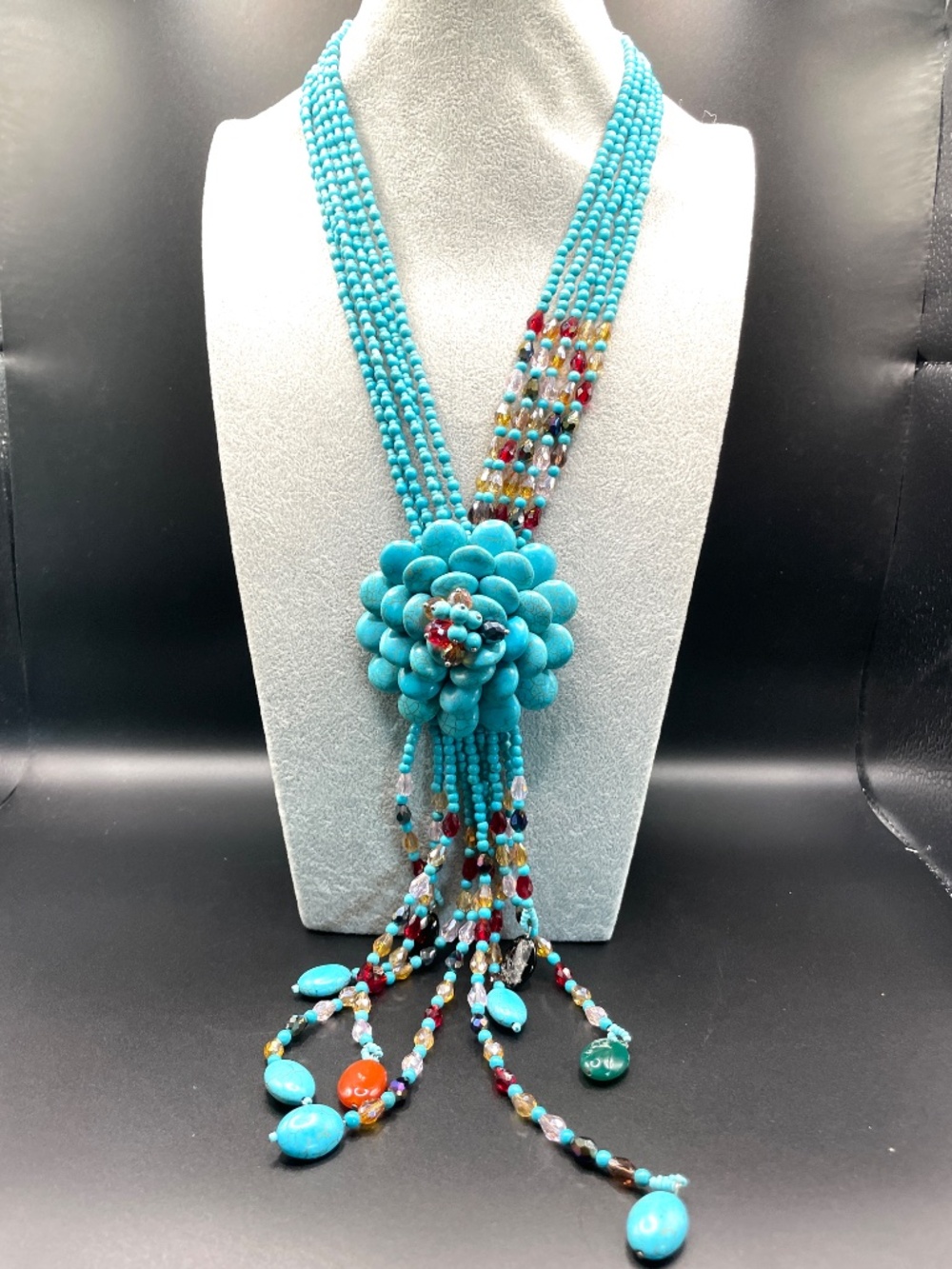 Vintage Joan Rivers Starlet Statement Necklace Faux Turquoise Classics